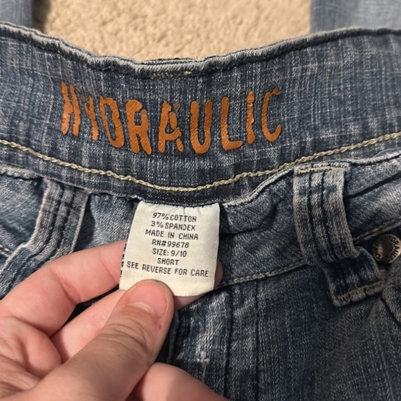 Hydraulic Bootcut Denim 9/10 SHORT Blue Jeans Y2K - Picture 3 of 6